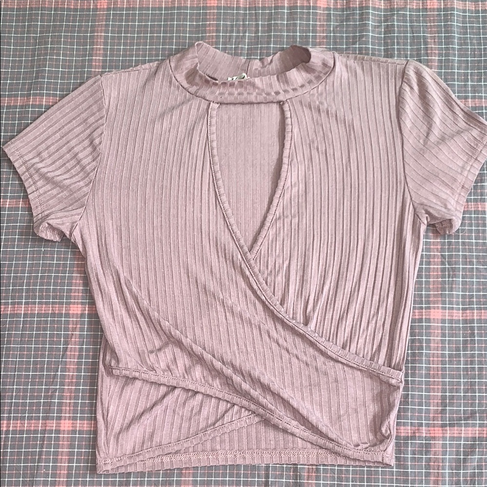 Women's Mauve Wrap Top